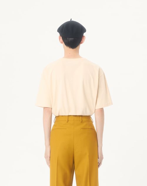 Valentino - Valentino Cotton T-shirt With Made In Valentino Print - Butter/black - Man - T-shirts And Sweatshirts